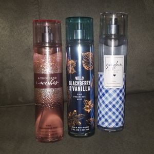 Bath & Body Works Full Size Body Sprays Bundle